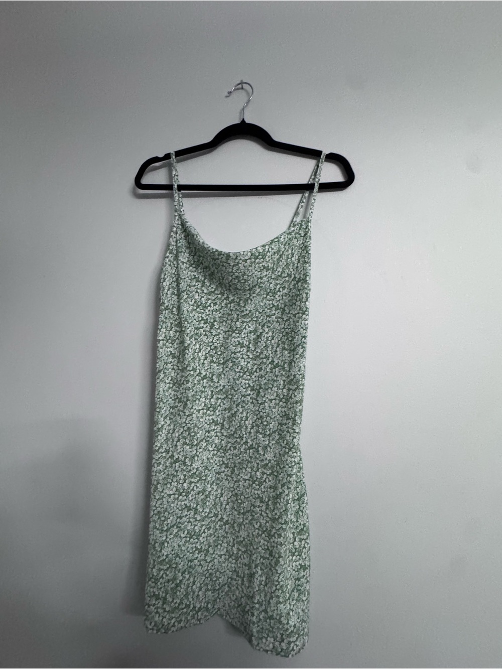 SHEIN Green Floral Mini Slip Dress